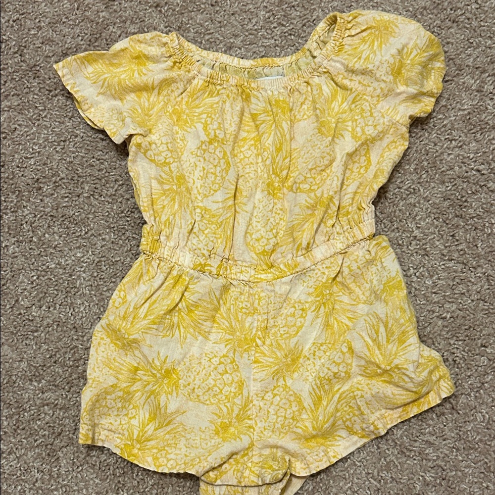 Old Navy Yellow Pineapple Print Kids Romper